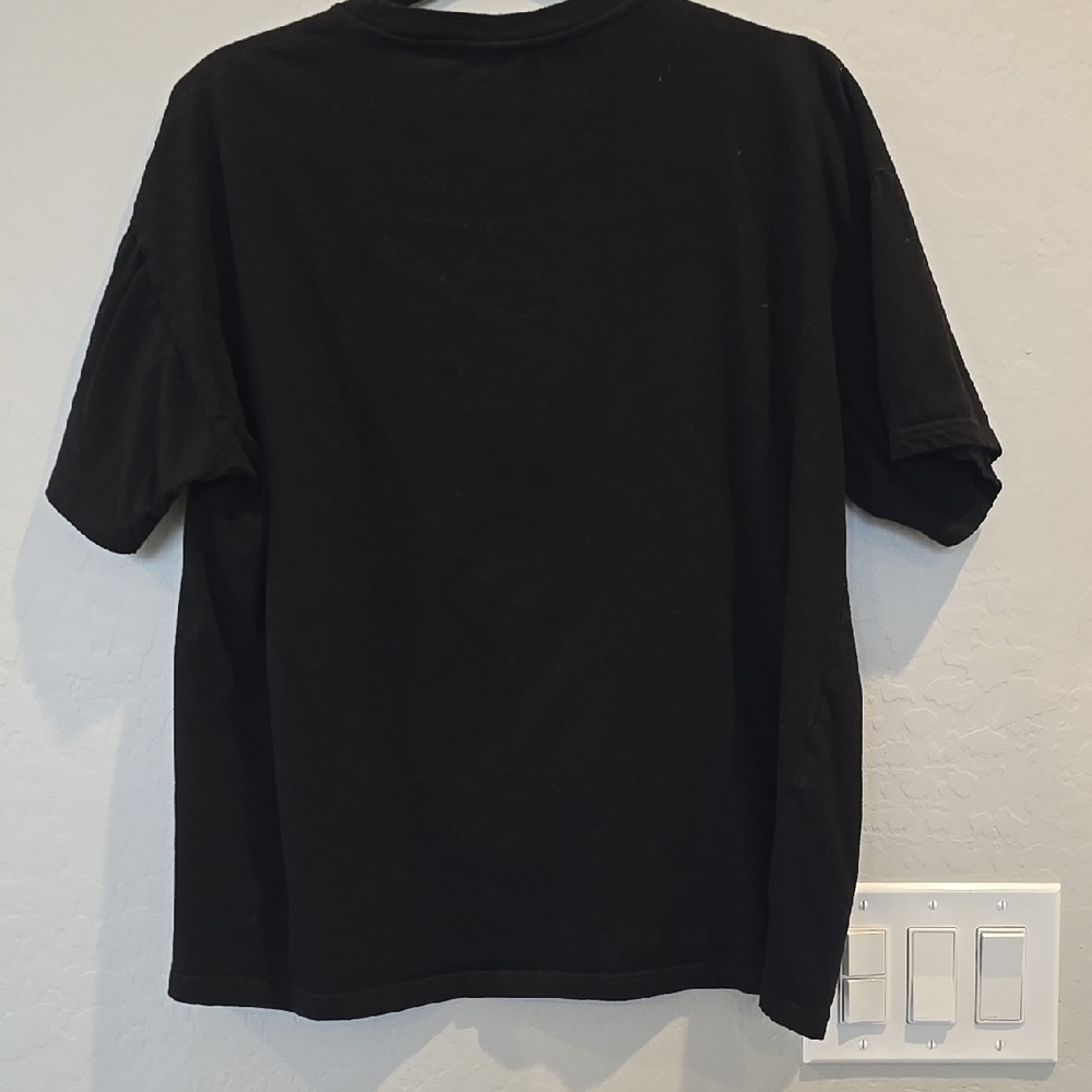 Chanel Black Tee with Pink Floral Graphic - Picture 2 of 2